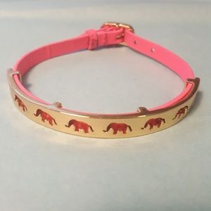 Stella & Dot Gold and Pink Elephant Bracelet